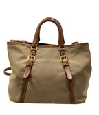 Prada Tote Shoulder Bag 2-Way Crossbody Leather Canvas — view 2