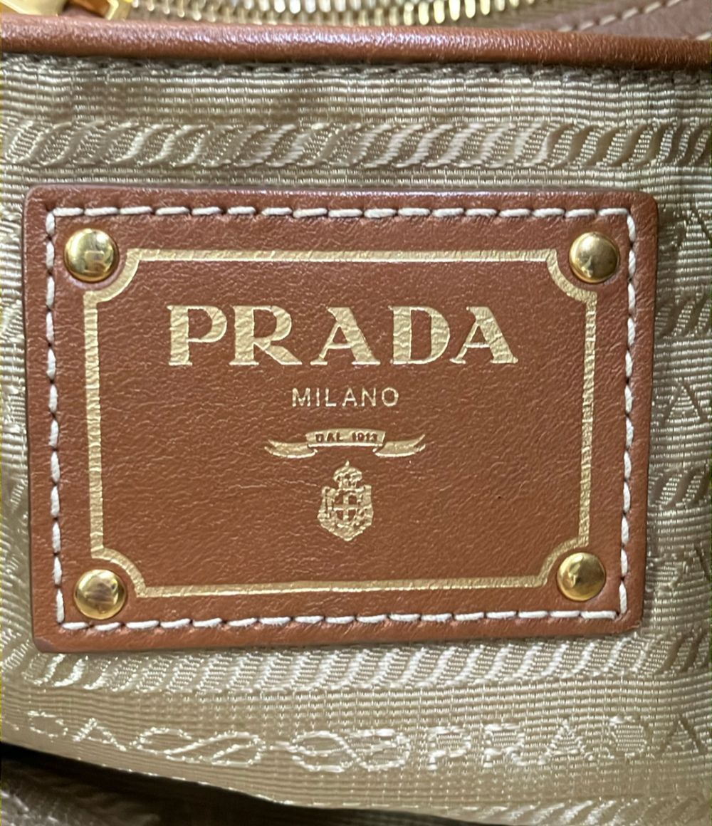 Prada Tote Shoulder Bag 2-Way Crossbody Leather Canvas — view 6
