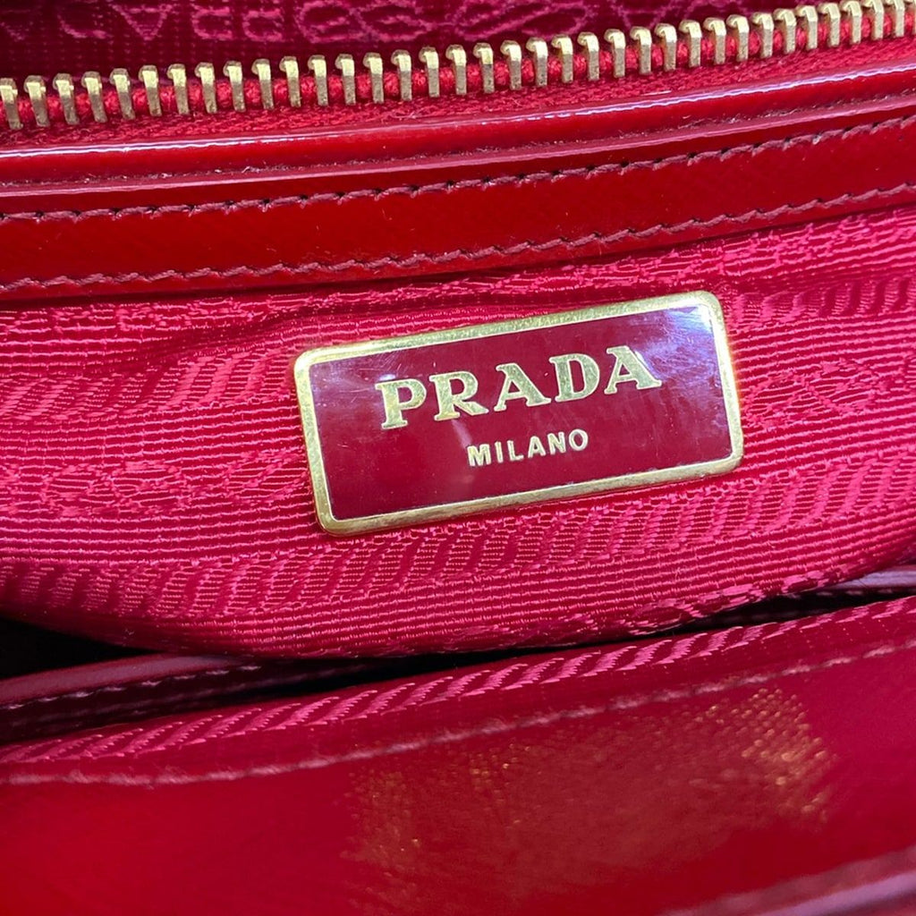 Prada Tote Galleria Small Vintage Mini Red Leather — view 9