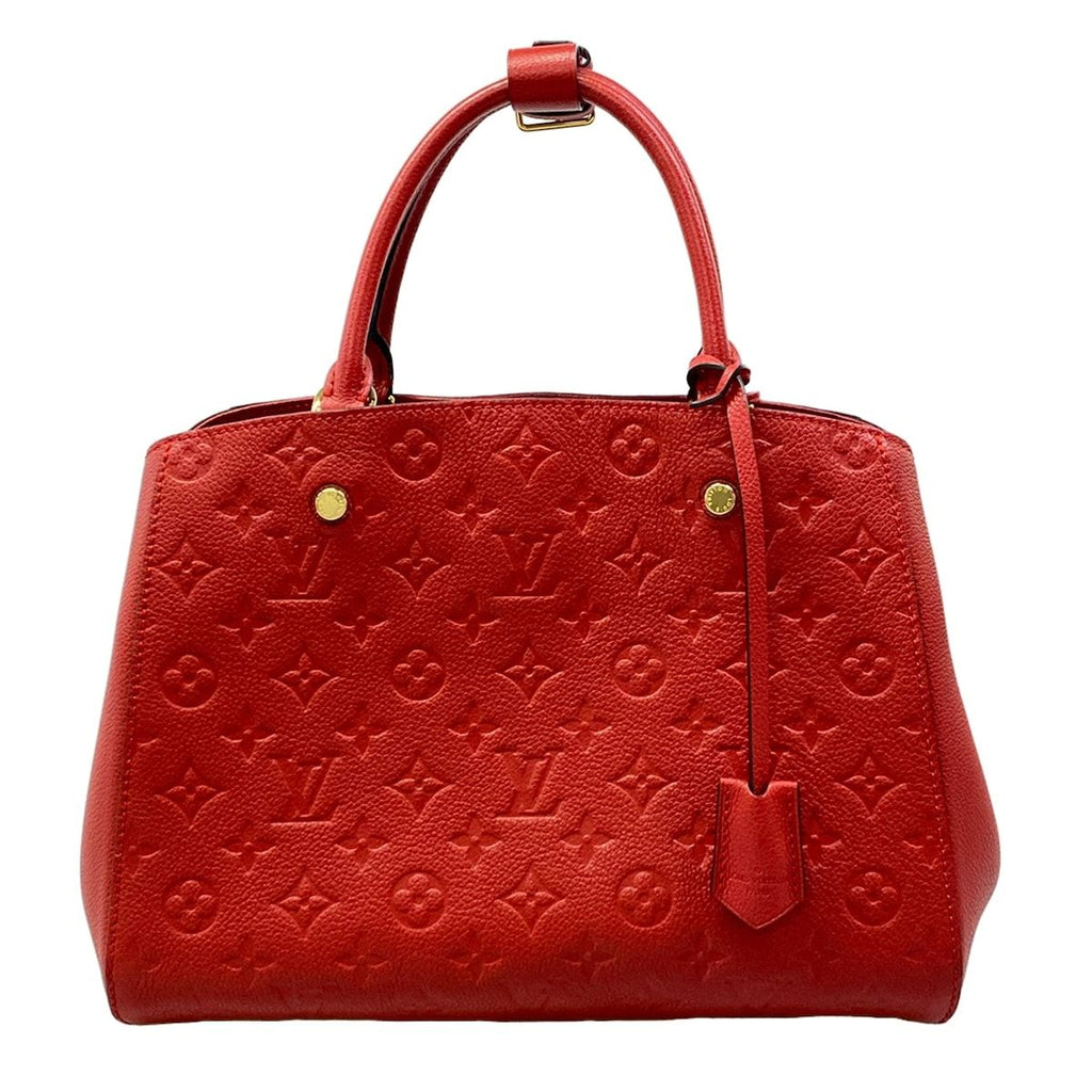 Louis Vuitton Handbag Monogram Empreinte Montaigne MM Cerise Leather