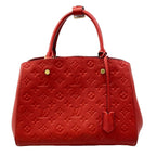 Louis Vuitton Handbag Monogram Empreinte Montaigne MM Cerise Leather