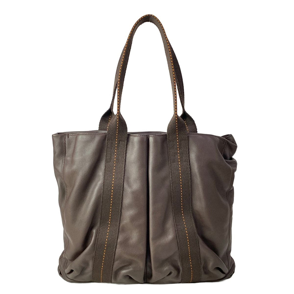 Hermes Tote Caravan Vertical MM Havana Silver