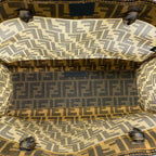 Fendi Tote Zucca Pattern Brown Black Mesh — view 7