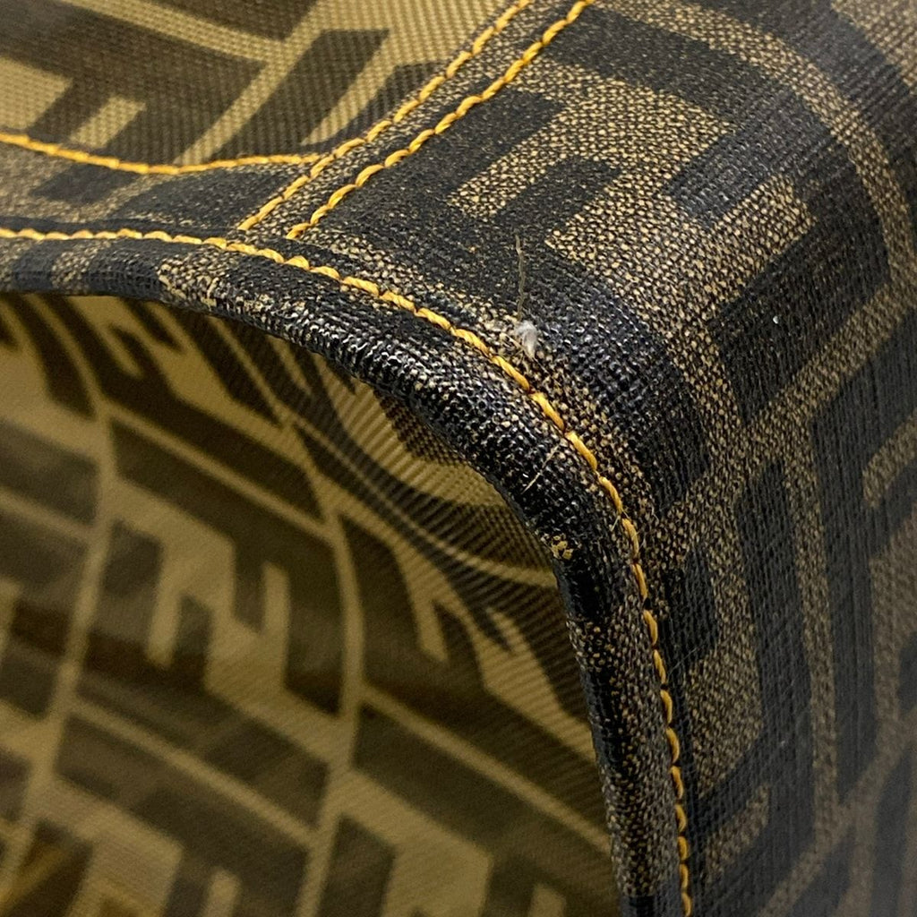 Fendi Tote Zucca Pattern Brown Black Mesh — view 6