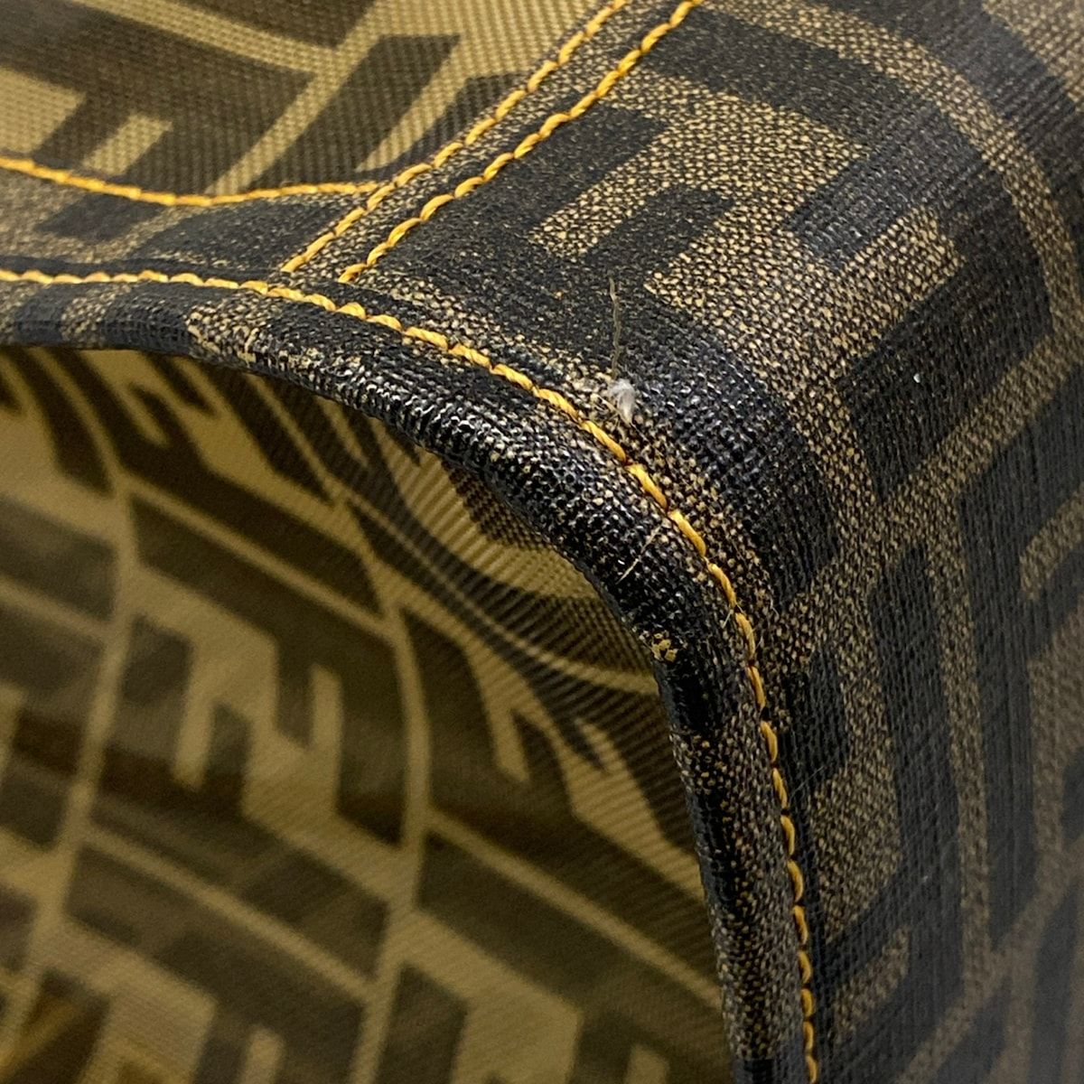 Fendi Tote Zucca Pattern Brown Black Mesh — view 6