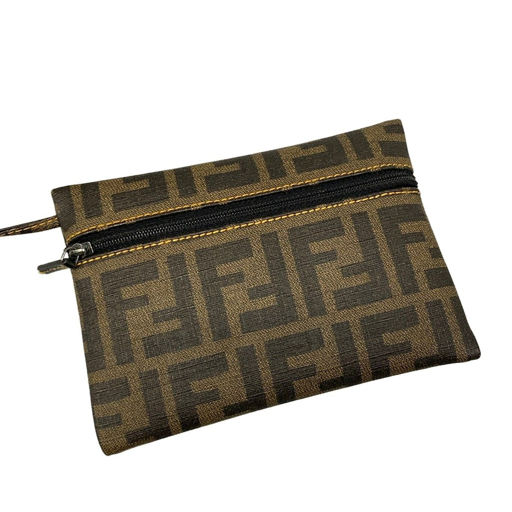 Fendi Tote Zucca Pattern Brown Black Mesh — view 8