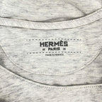 Hermes Short Sleeve T-Shirt 36 S Light Gray Khaki Multi Crew Neck Bird Tree — view 3