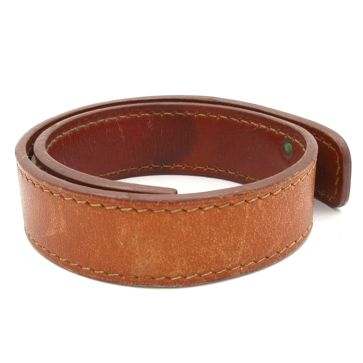 Hermes Bangle Corsair Leather Brown Silver Bracelet — view 3