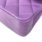 Chanel Shoulder Bag Double Flap Quilted Purple Gold Chain Metal — view 7