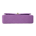 Chanel Shoulder Bag Double Flap Quilted Purple Gold Chain Metal — view 5