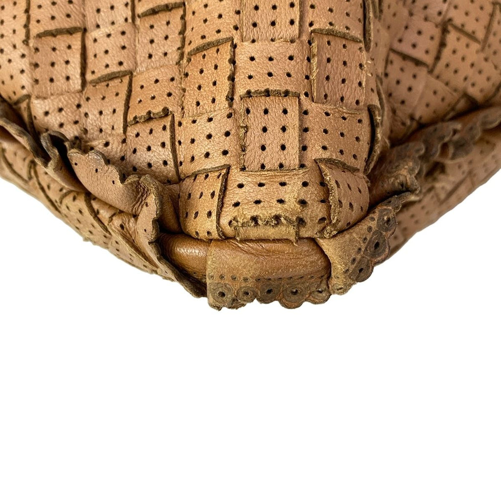 Bottega Veneta Handbag Bag Brown Perforated Ruffle Leather — view 6