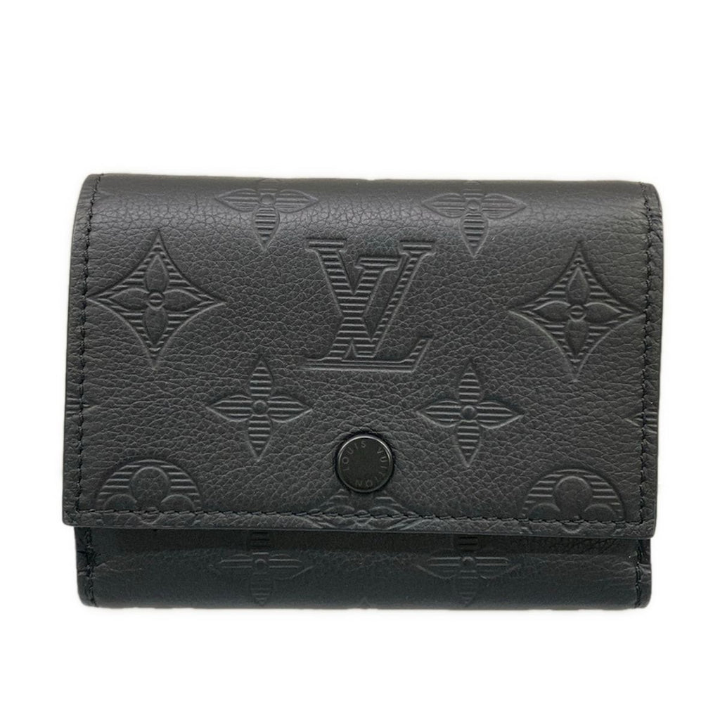 Louis Vuitton Trifold Wallet Monogram Shadow Victor Noir Leather Cowhide