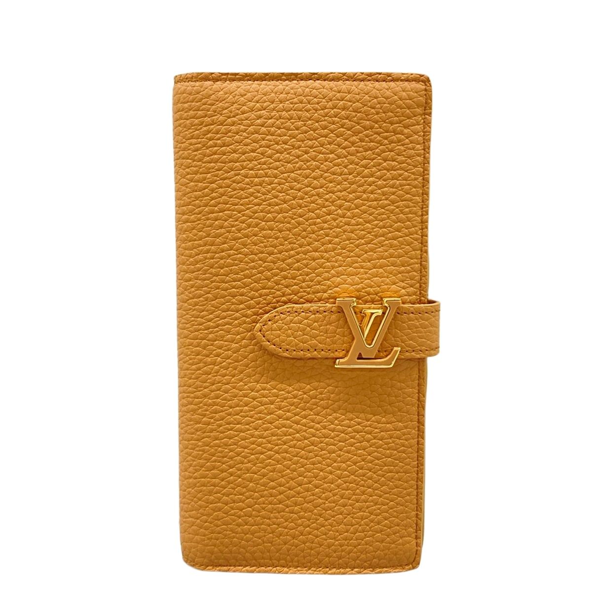 Louis Vuitton Wallet Capucines LV Vertical Hazelnut Bran Leather Cowhide