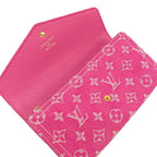 Louis Vuitton Wallet Monogram Mini Lin Portefeuille Sarah Fuchsia Denim Cotton — view 3