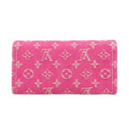 Louis Vuitton Wallet Monogram Mini Lin Portefeuille Sarah Fuchsia Denim Cotton — view 2