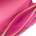 Louis Vuitton Wallet Monogram Mini Lin Portefeuille Sarah Fuchsia Denim Cotton — view 5