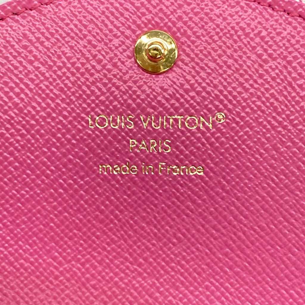 Louis Vuitton Wallet Monogram Mini Lin Portefeuille Sarah Fuchsia Denim Cotton — view 6