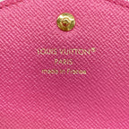 Louis Vuitton Wallet Monogram Mini Lin Portefeuille Sarah Fuchsia Denim Cotton — view 6