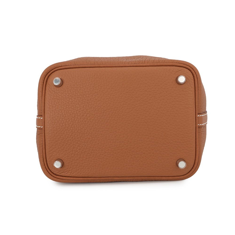 Hermes Handbag Picotin Lock PM Gold Silver Taurillon Clemence Tote — view 3