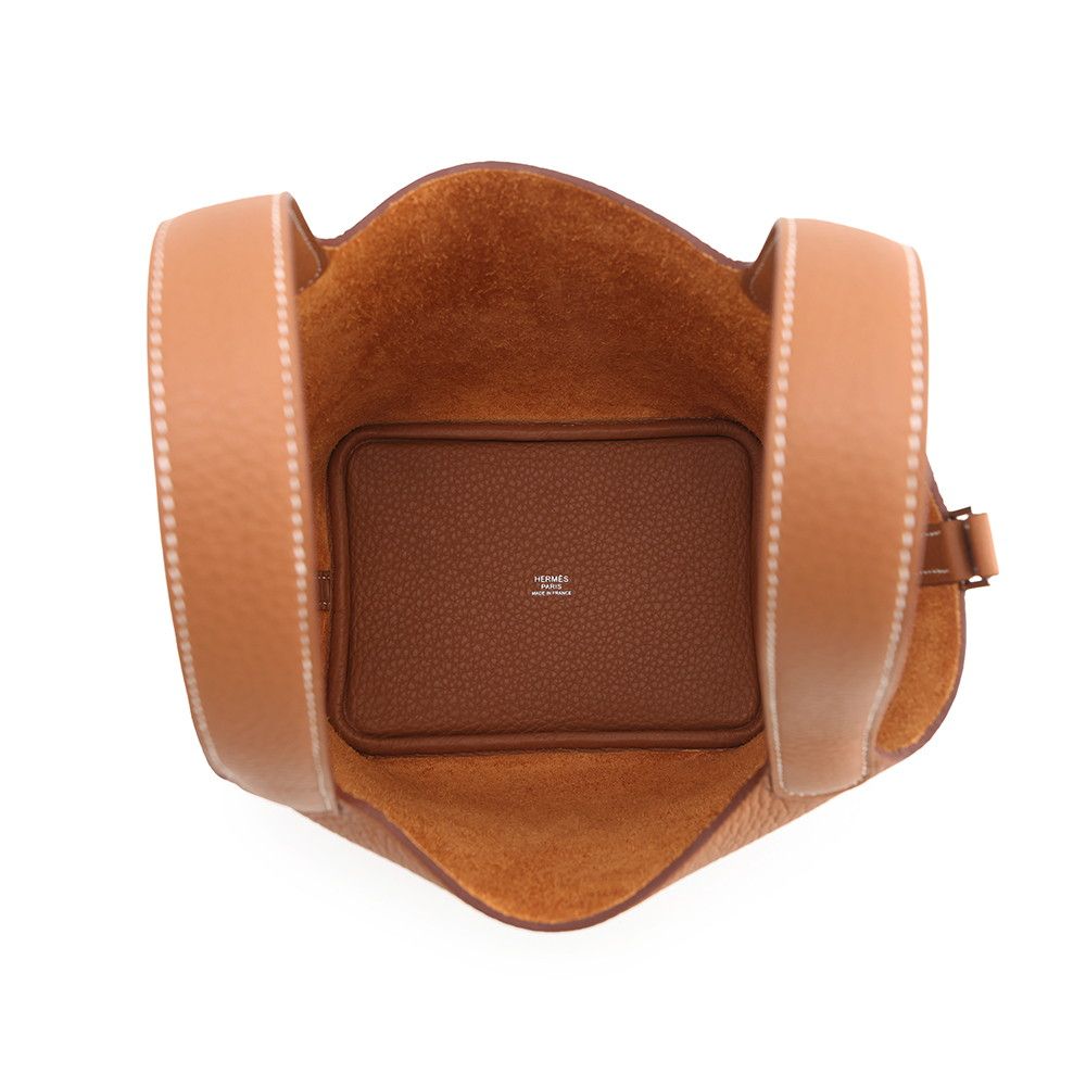 Hermes Handbag Picotin Lock PM Gold Silver Taurillon Clemence Tote — view 5