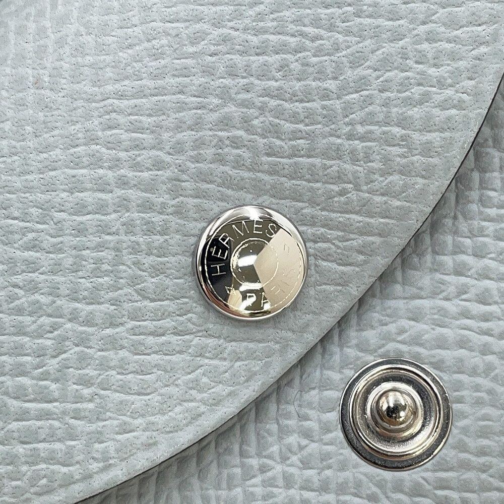 Hermes Card Case Calvi Blue Glacier Silver Epsom Business — view 6