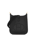 Hermes Shoulder Bag Evelyne TPM 111 Amazon Black Gold Taurillon Clemence