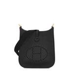 Hermes Shoulder Bag Evelyne TPM 111 Amazon Black Gold Taurillon Clemence
