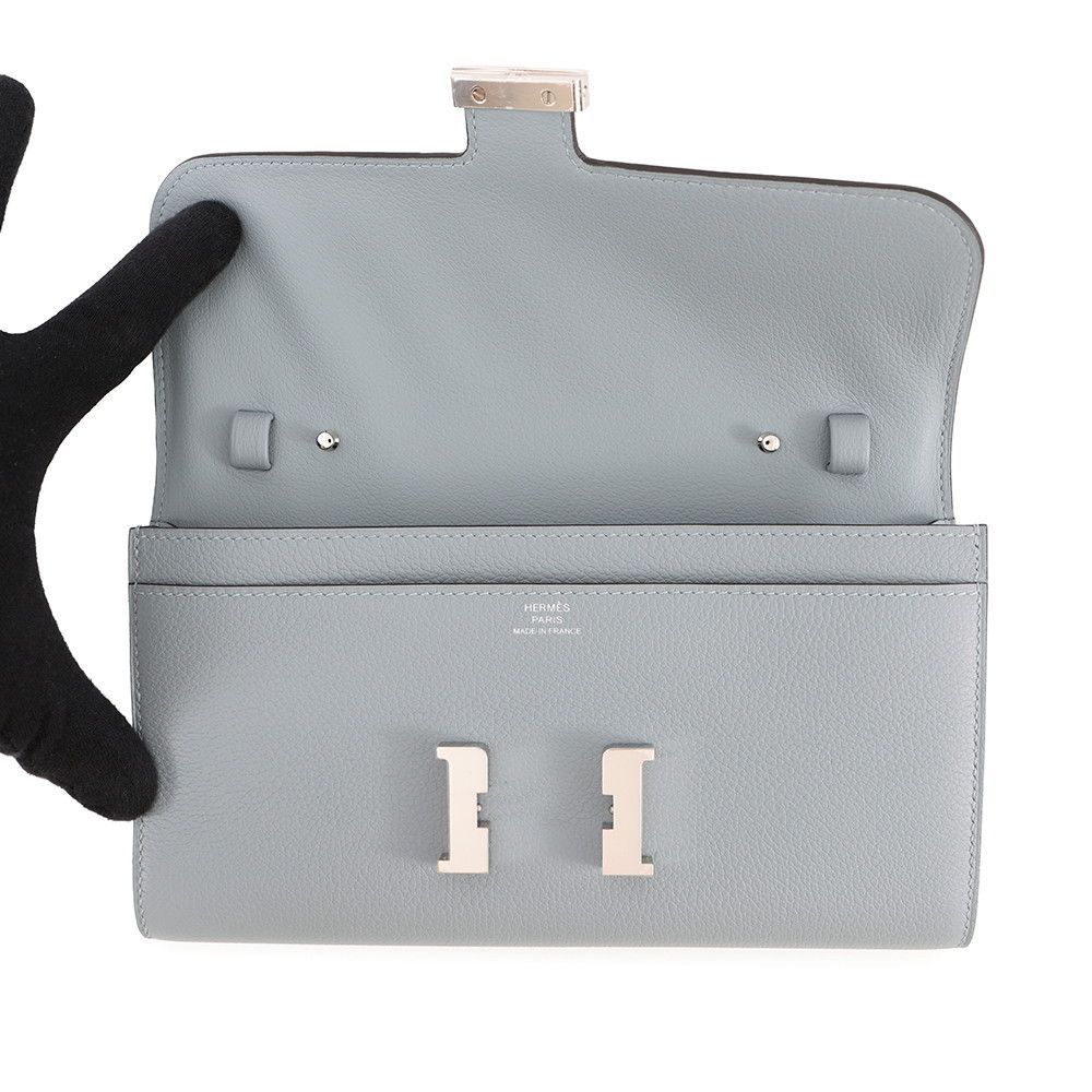 Hermes Wallet Constance Tougo Long Gris Perle Silver — view 4