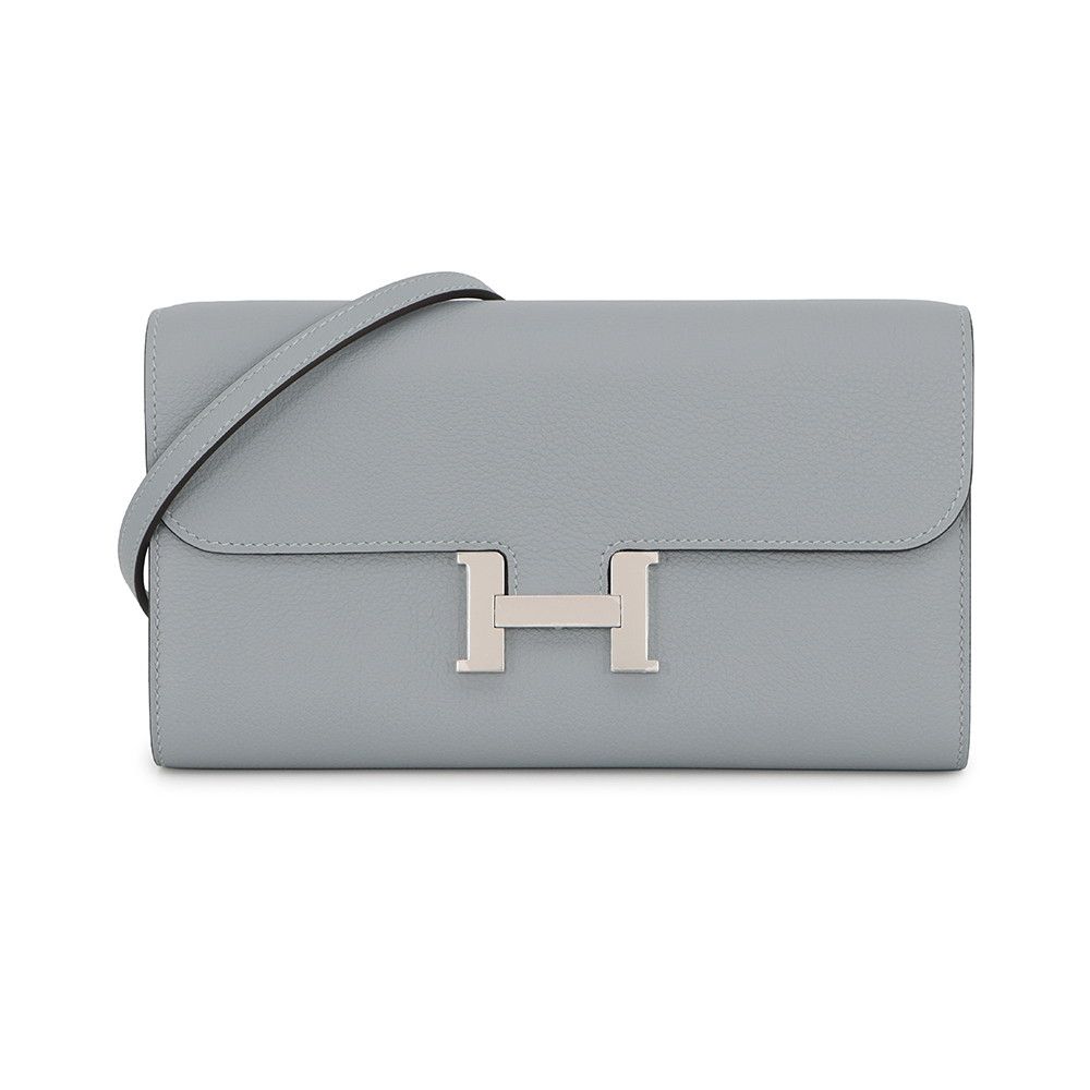 Hermes Wallet Constance Tougo Long Gris Perle Silver