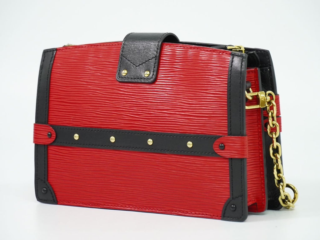 Louis Vuitton LV Trunk Clutch Leather Shoulder Bag Pochette Rouge Noir — view 2