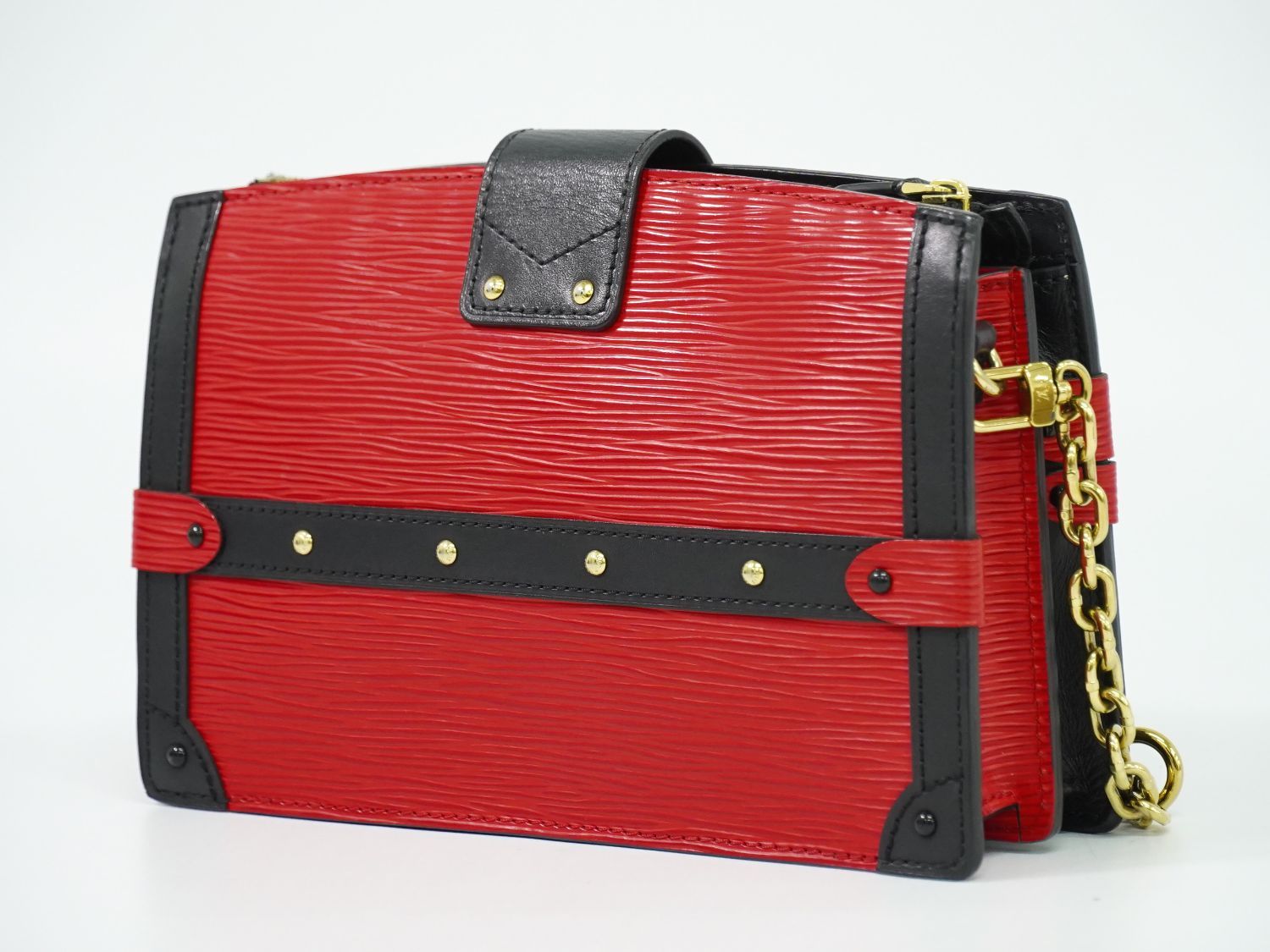 Louis Vuitton LV Trunk Clutch Leather Shoulder Bag Pochette Rouge Noir — view 2
