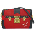Louis Vuitton LV Trunk Clutch Leather Shoulder Bag Pochette Rouge Noir