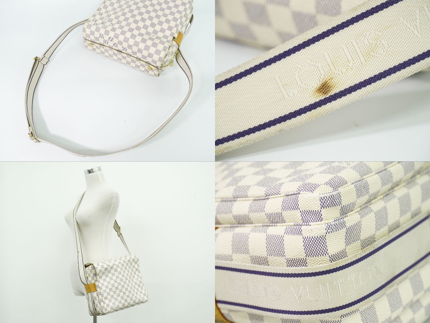 Louis Vuitton LV Naviglio Damier Azur Shoulder Bag White Gray — view 6