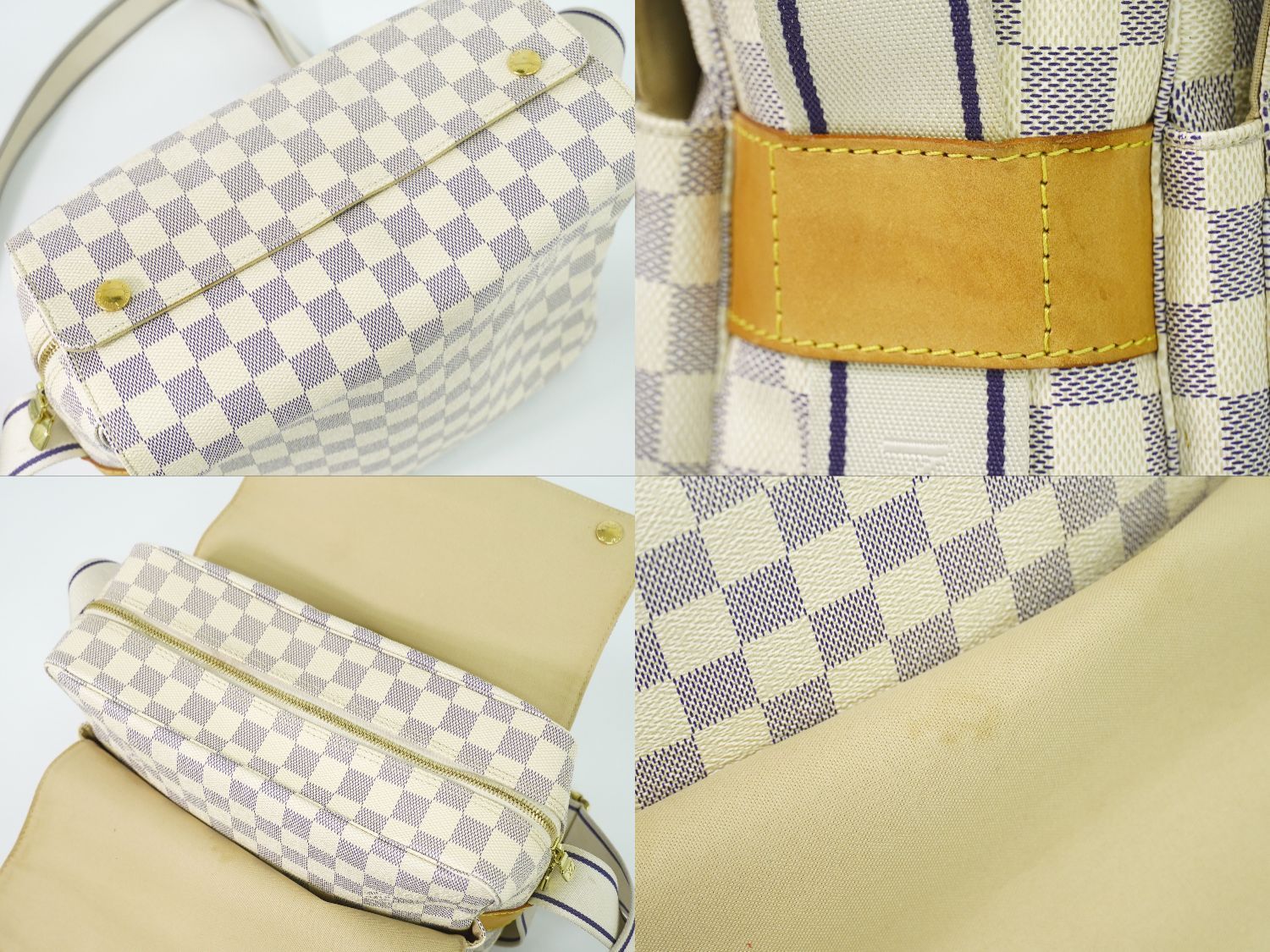 Louis Vuitton LV Naviglio Damier Azur Shoulder Bag White Gray — view 7