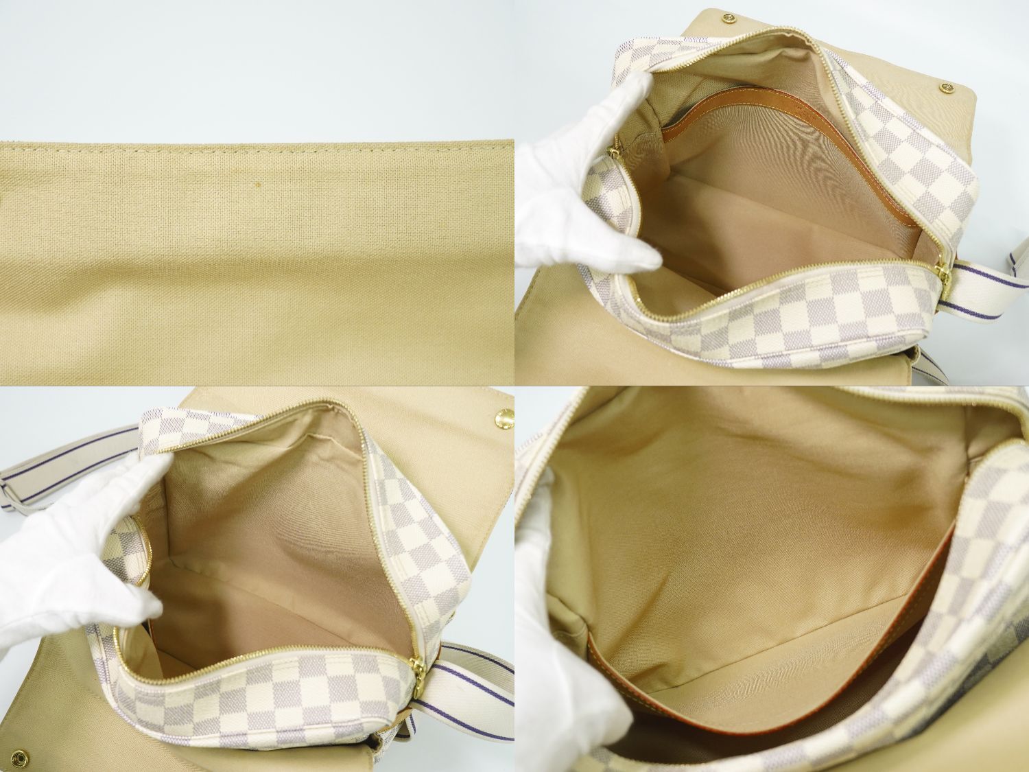 Louis Vuitton LV Naviglio Damier Azur Shoulder Bag White Gray — view 8