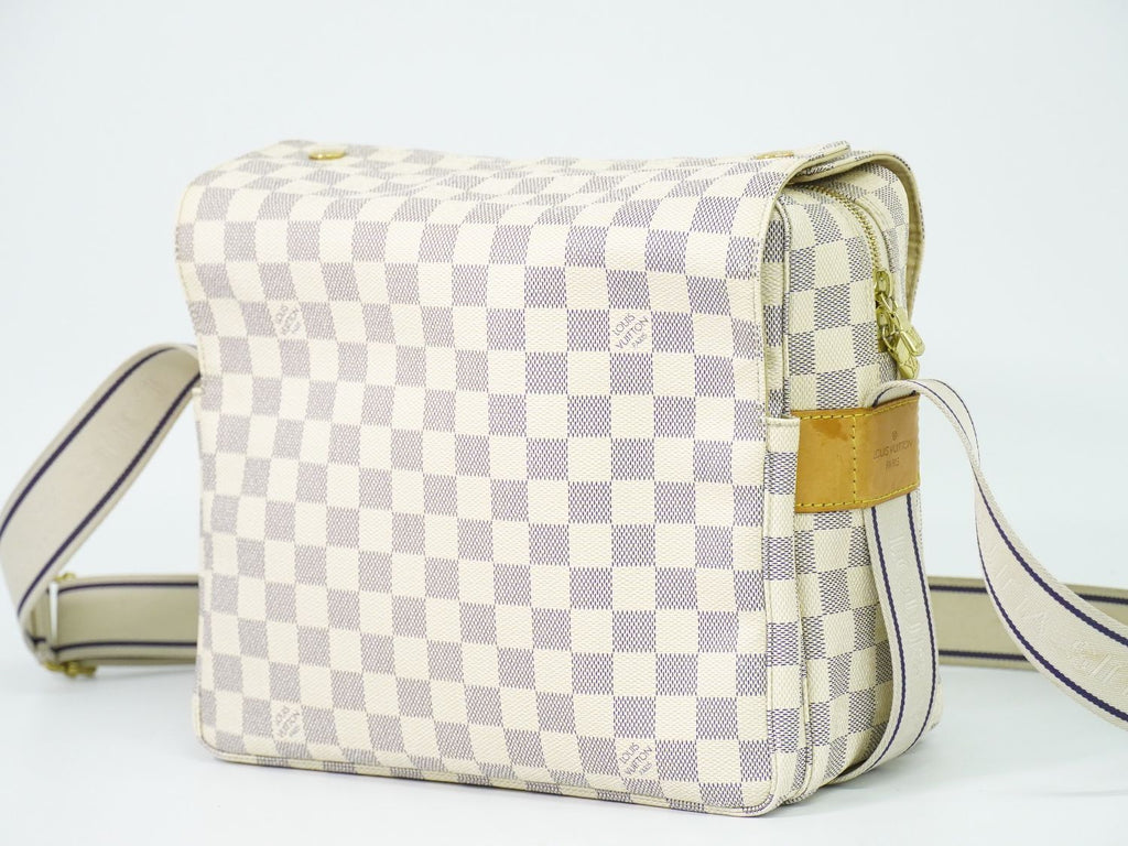 Louis Vuitton LV Naviglio Damier Azur Shoulder Bag White Gray — view 2
