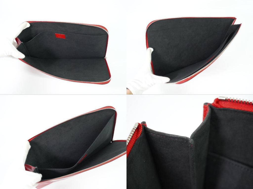 Louis Vuitton LV Supreme Pochette Jour GM Epi Leather Clutch Red White — view 8