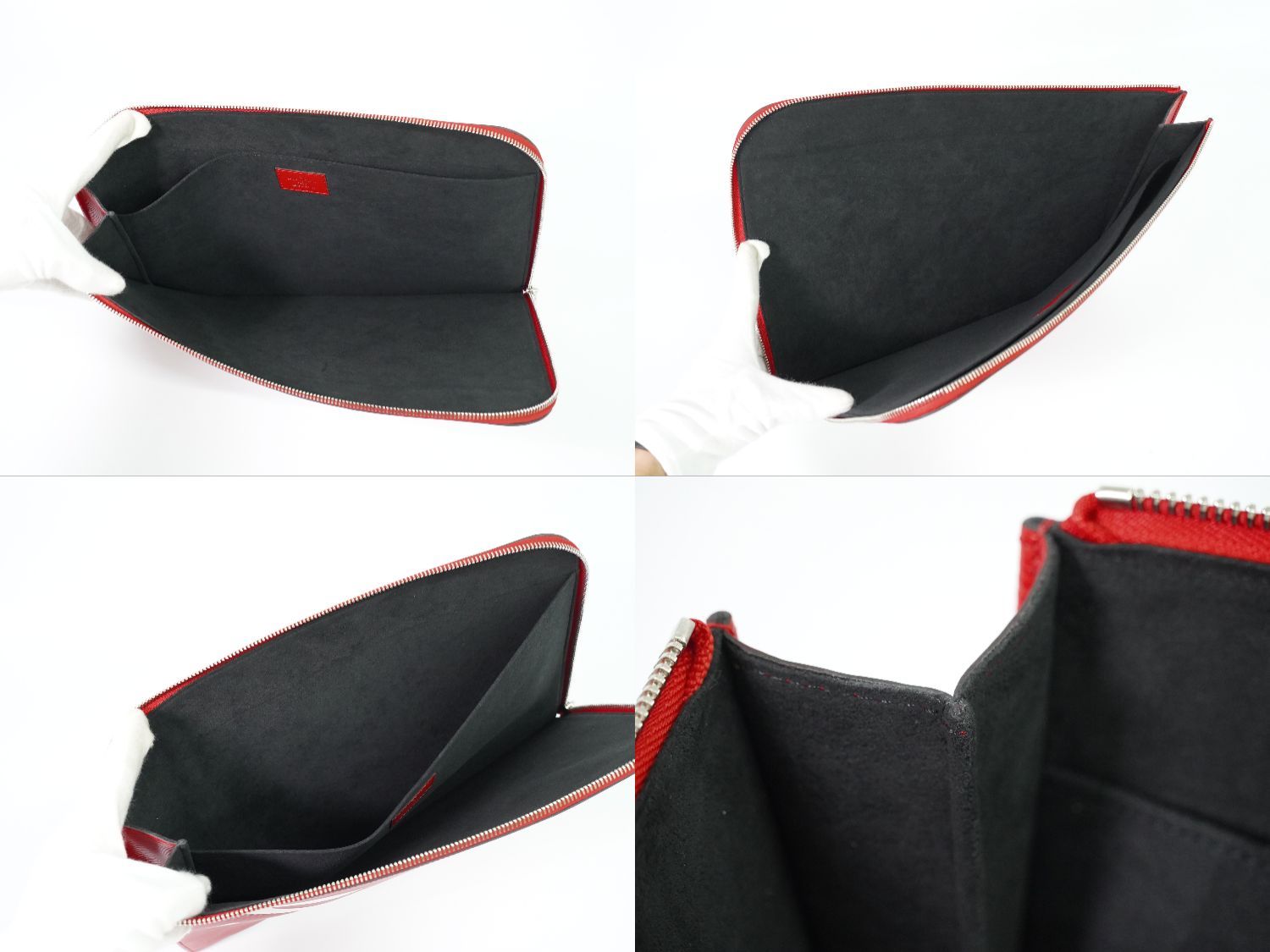 Louis Vuitton LV Supreme Pochette Jour GM Epi Leather Clutch Red White — view 8