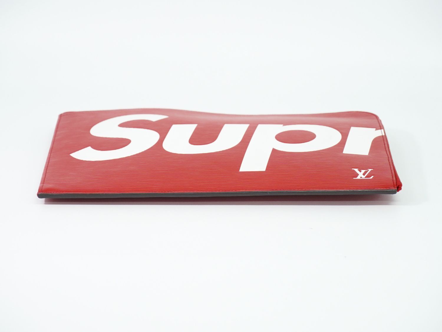 Louis Vuitton LV Supreme Pochette Jour GM Epi Leather Clutch Red White — view 3