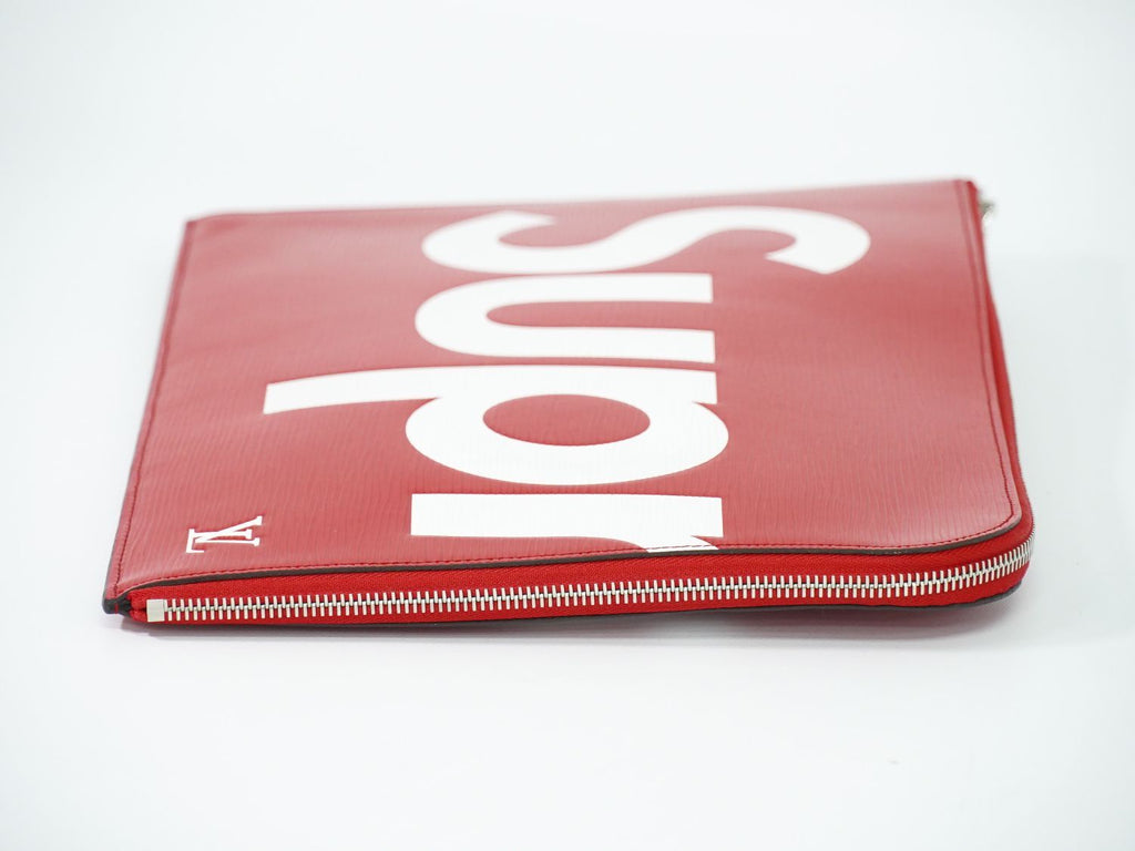 Louis Vuitton LV Supreme Pochette Jour GM Epi Leather Clutch Red White — view 4