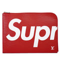 Louis Vuitton LV Supreme Pochette Jour GM Epi Leather Clutch Red White