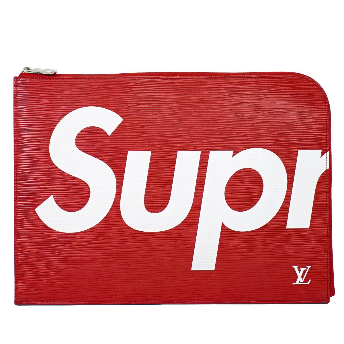 Louis Vuitton LV Supreme Pochette Jour GM Epi Leather Clutch Red White