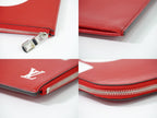 Louis Vuitton LV Supreme Pochette Jour GM Epi Leather Clutch Red White — view 6