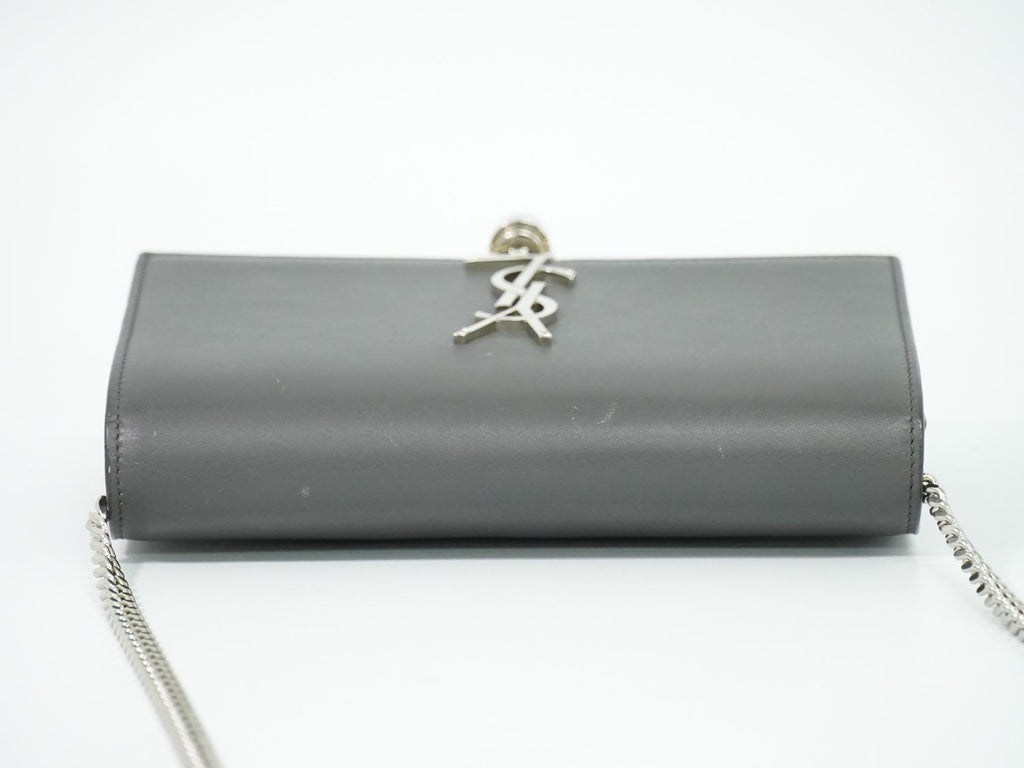 Saint Laurent YSL Kate Tassel Chain Shoulder Bag Pochette Leather Gray — view 5