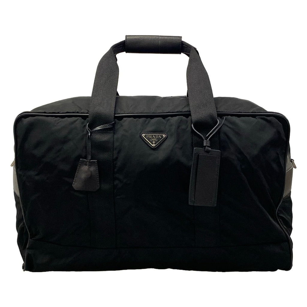 Prada Boston Bag Black No Lock Leather