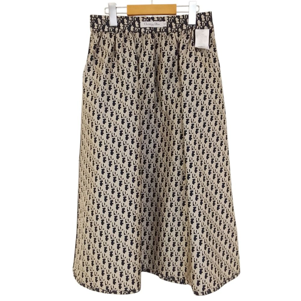 Dior Oblique Technical Taffeta Long Skirt 38 Navy — view 5