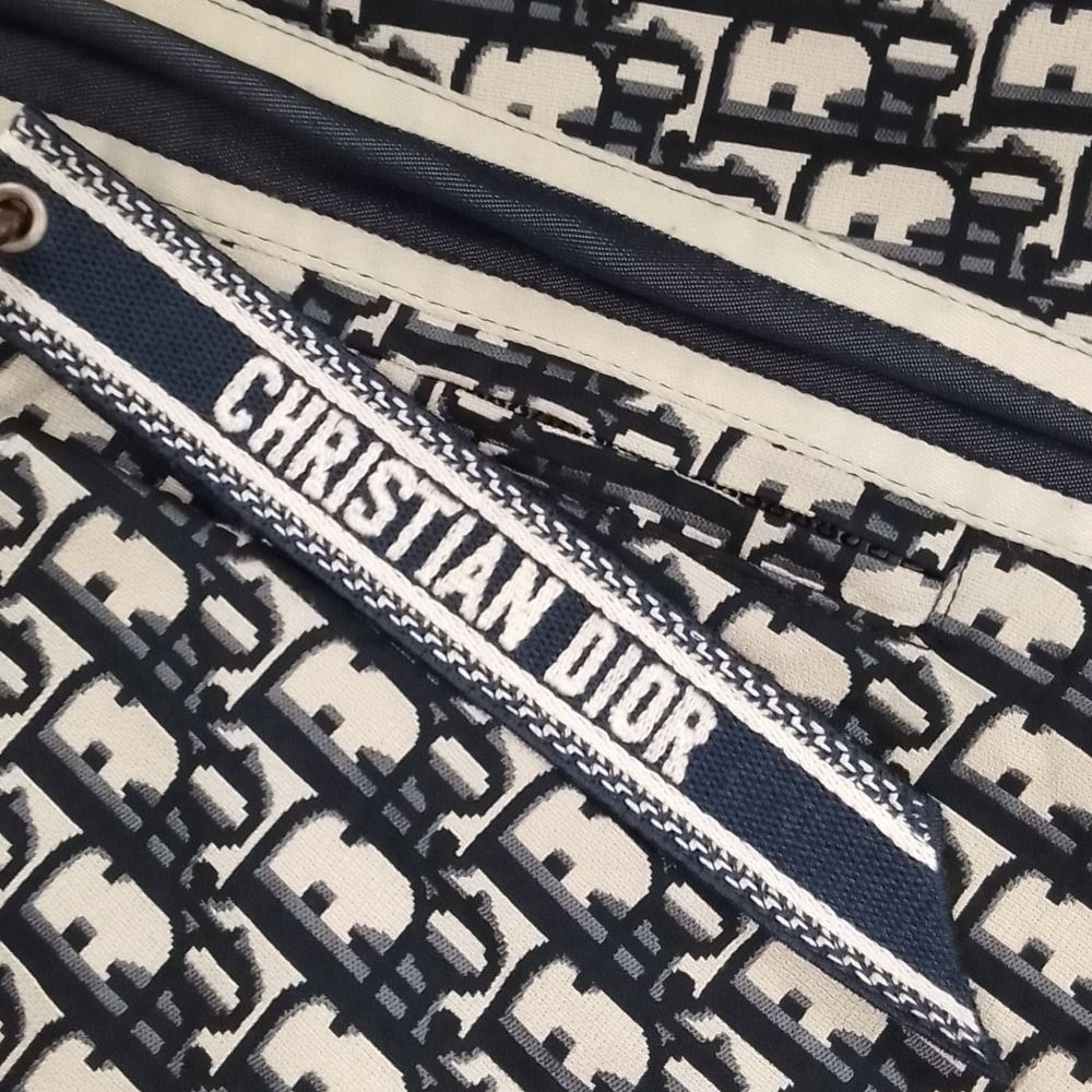 Dior Oblique Technical Taffeta Long Skirt 38 Navy — view 8