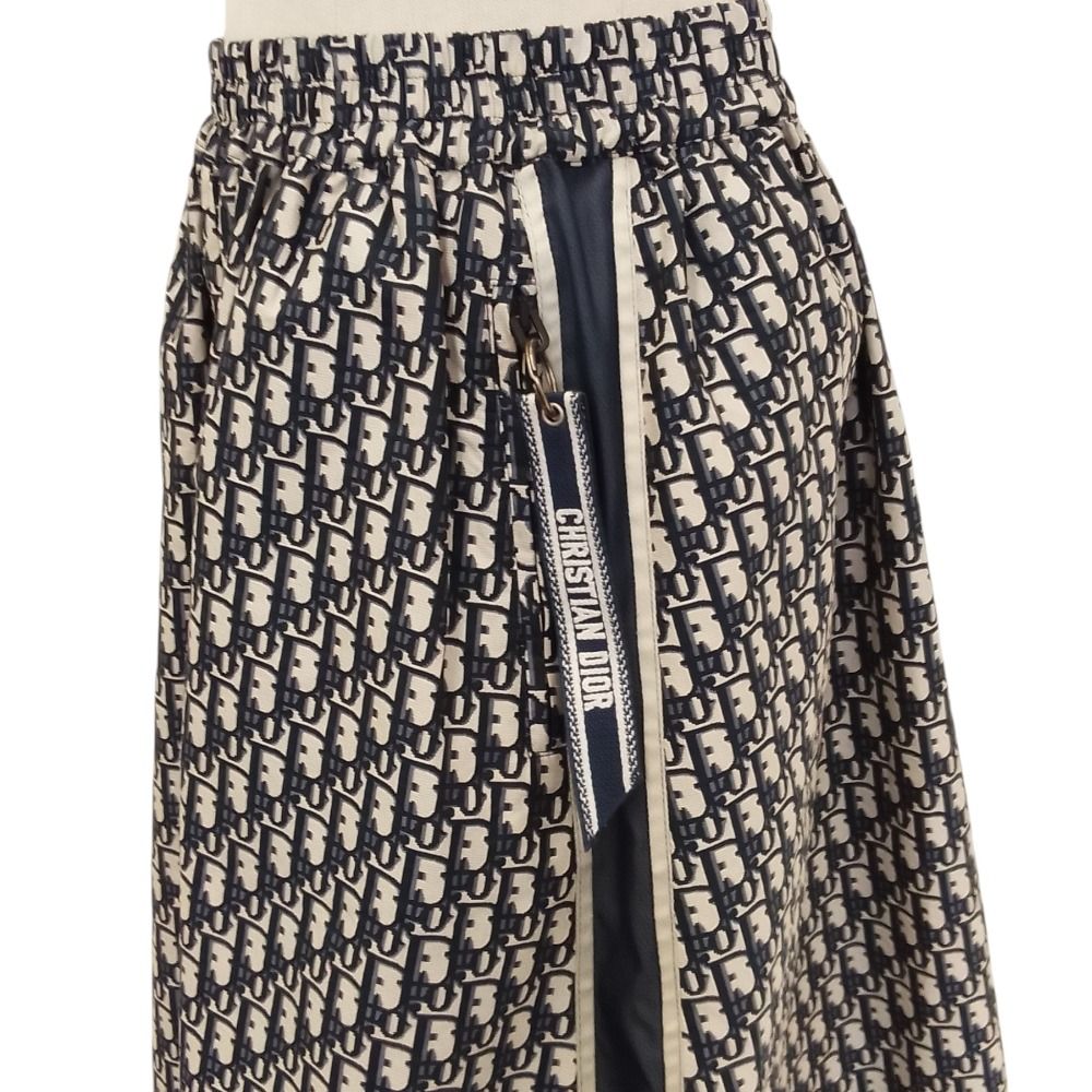 Dior Oblique Technical Taffeta Long Skirt 38 Navy — view 6