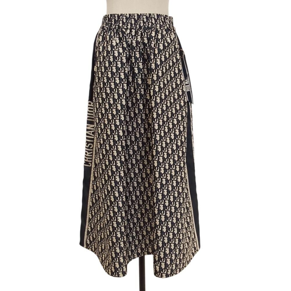 Dior Oblique Technical Taffeta Long Skirt 38 Navy