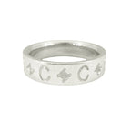 Celine Polished C Macadam Ring Logo Vintage Silver